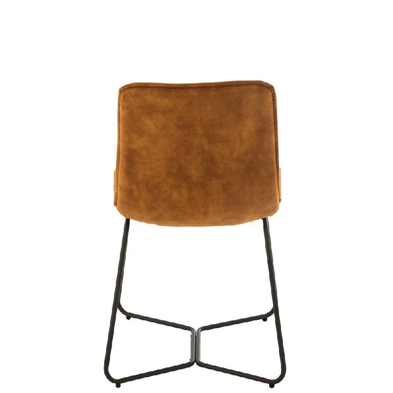 Chaise RATRI en velours ocre - pieds métal noir - style industriel - confortable et chic_3