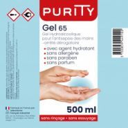 Gel hydroalcoolique Purity 65 - Flacon pompe 500ml - Antisepsie des mains - Fabriqué en France_3