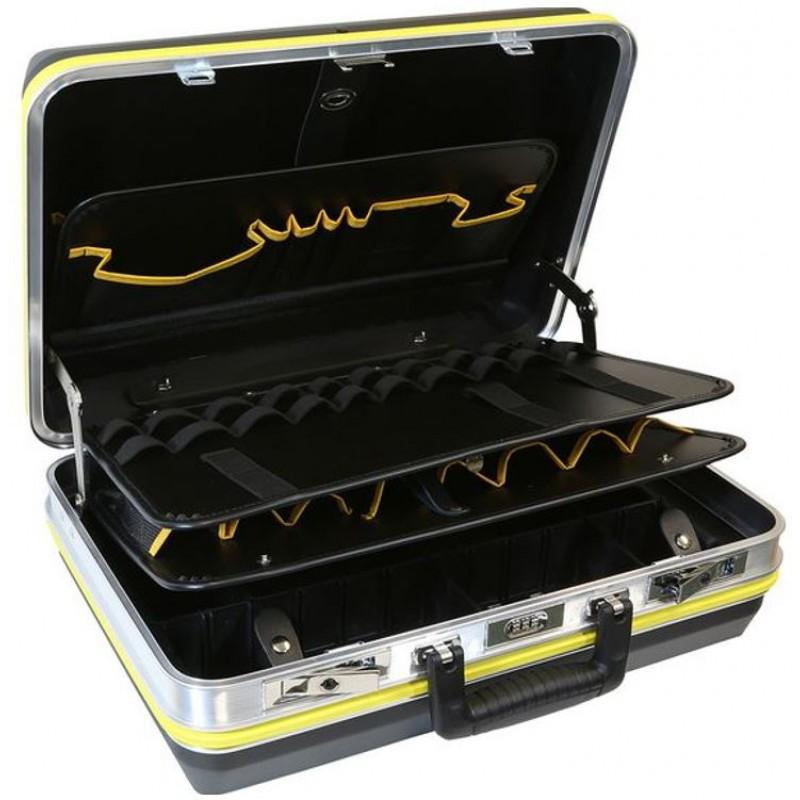 18001101 - Coffret à outils en ABS - 46 compartiments - dimensions 460x310x160 mm - double verrouillage CK_3