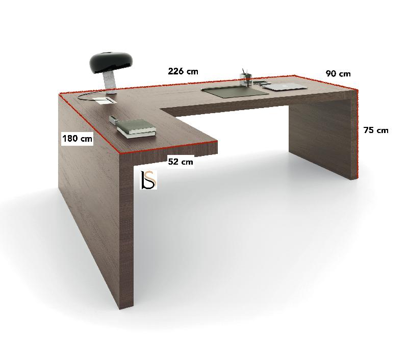 Bureau de direction avec retour Kyo Light - Martex. - 226, Noyer canaletto, Gauche_3