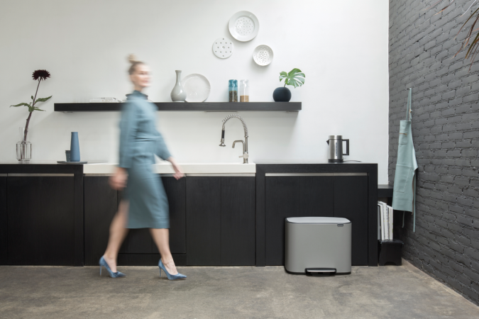 Poubelle à pédale Brabantia Bo -11 + 23 litres - Mineral Concrete Grey UGS121562_3