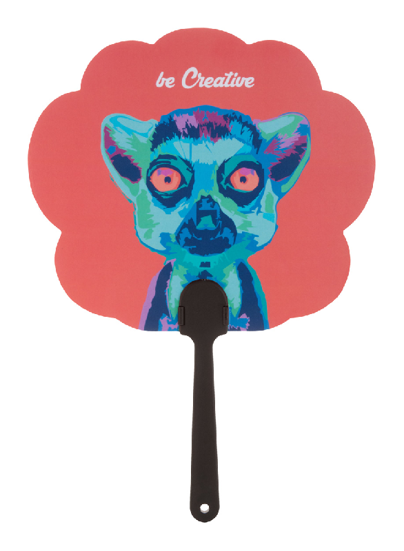 Éventail sur-mesure - poignée plastique et papier stratifié - impression digitale logo - minimum 100 pcs_3