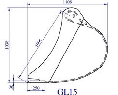 GL 15 godet de curage - Lamy Les Constructeurs - 450mm à 1200mm - pour pelles de 15 à 17 tonnes_3