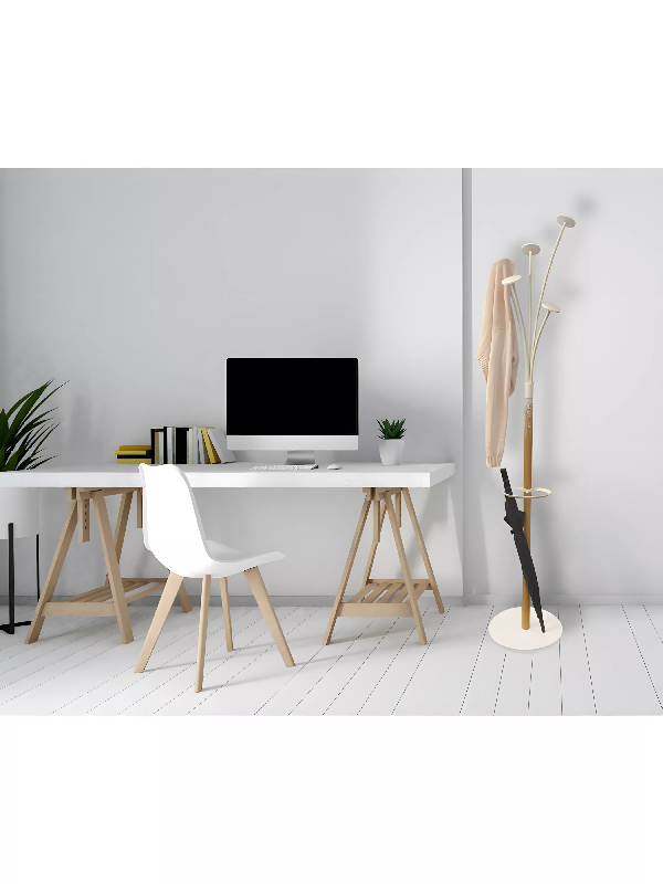 Porte manteau design bois & blanc_3