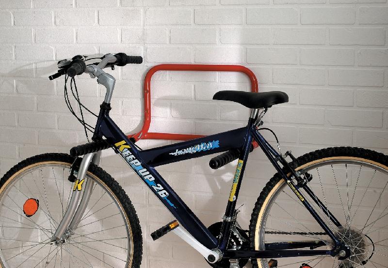 Support rabattable pour 2 vélos MOTTEZ - acier rouge - h.30 x l.52 x p.51 cm - charge max 50 kg_3