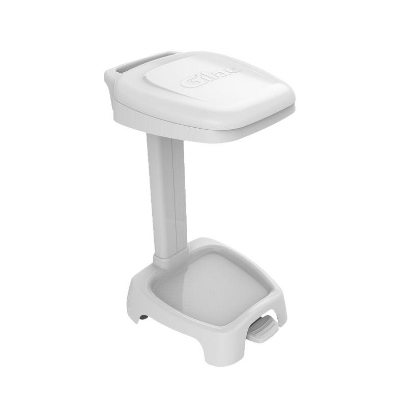 Support sac 120L avec couvercle Gilac - Blanc_3