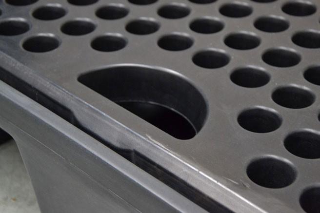 Bac de rétention PE 1240x840x230 + caillebotis - 120L - Caillebotis polyéthylène_3