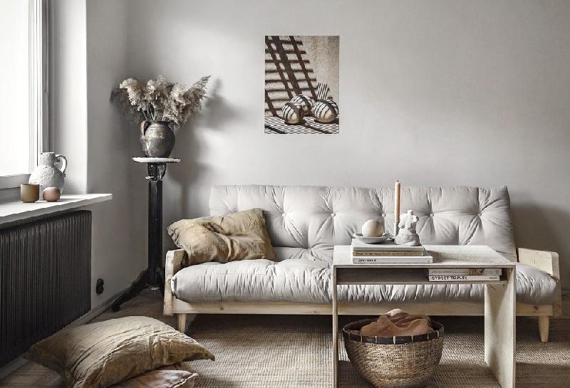 Canapé 3 places convertible INDIE - Style scandinave - Futon gris - Couchage 130x190 cm - Pin massif - Matelas confortable_3