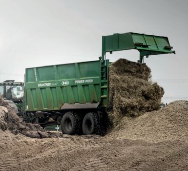 Remorque à fond poussant Power-push plus+ avec capacité de 14 à 34 tonnes
