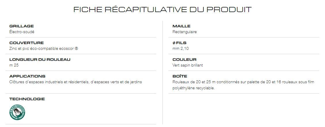 Clôture grillagée Cavatorta - rouleaux 20 et 25 m - fil galvanisé électrosoudé plastifié_3