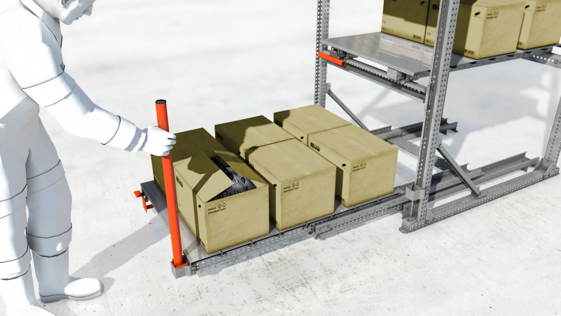 Tiroir à palette STOCK3P - ouverture télescopique 100%, à fixer au sol, charge max 1000 kg_3