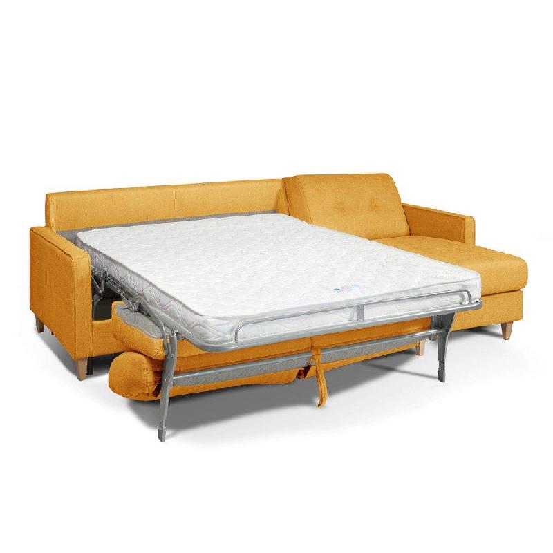 Canapé d'angle Norway - Matelas 16 cm - Système express - Sommier à lattes Renatonisi - Tweed jaune - Fabrication italienne_3