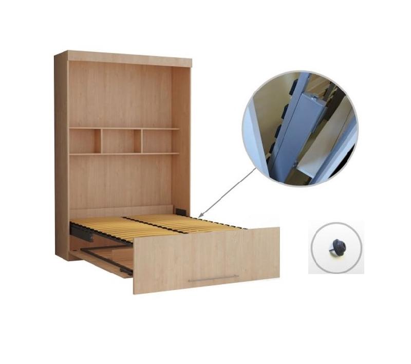 Lit escamotable Santorin 140x190 cm - Système SEDAC MERAL - Profondeur 50 cm - Chêne clair_3