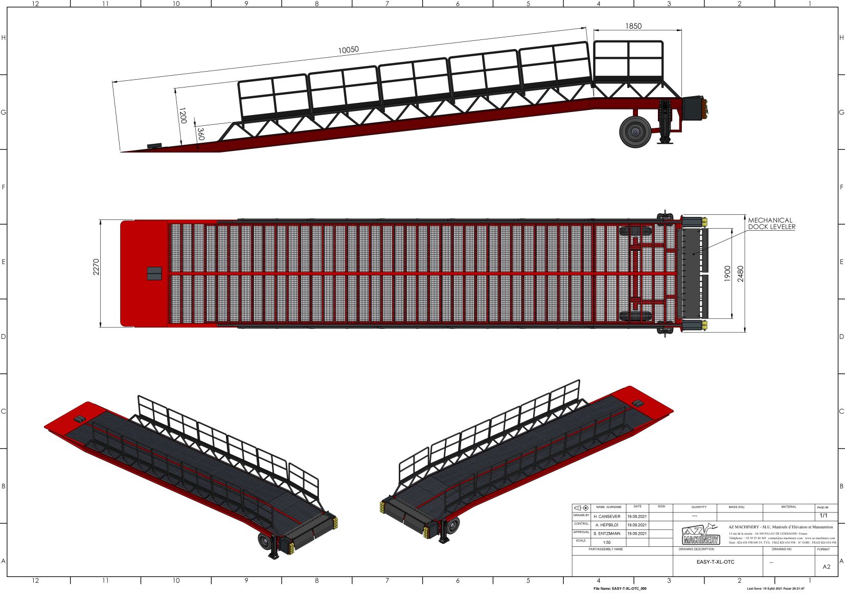 Rampe de quai mobile robuste, utilisation fixe ou mobile - Capacité 8 à 20T - AZ RAMP EASY XL_3