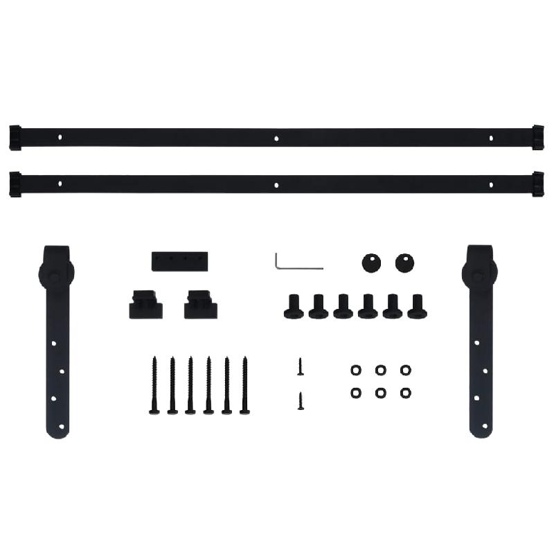 Vidaxl kit mini de porte d'armoire coulissante acier au carbone 183 cm 148013_3