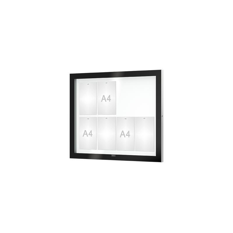 Vitrine murale Edge 54 - Affichage simple face - Taille de 2 à 9 A4 - Épaisseur 54 mm - Verre sécurisé - Aluminium anodisé argent_3