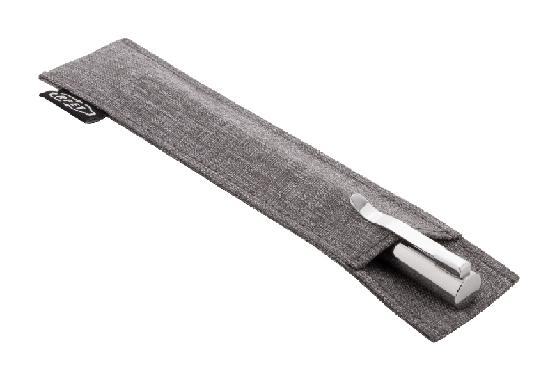 Stylo bille twist en métal - Corps en polyester RPET - Étui assorti - Encre bleue_3