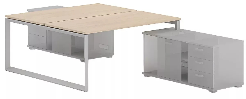 Bench vis-à-vis 2 postes piètement fermé sur 2 crédences So Martos_3