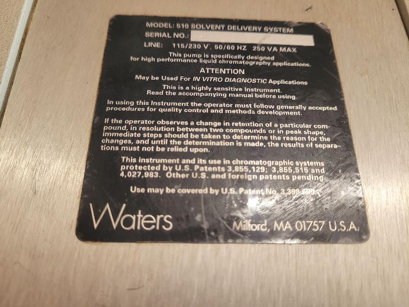 Pompe HPLC Modèle 510 Waters_3
