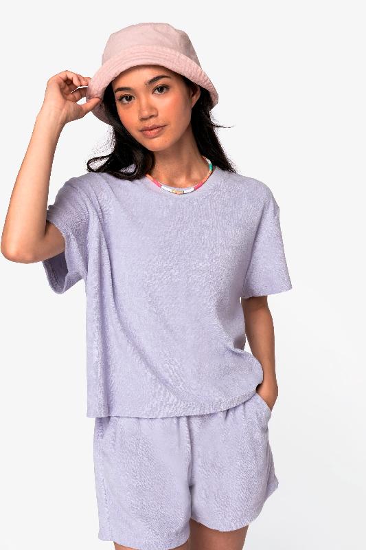 T-shirt écoresponsable en éponge pour femme - NS328 - coupe oversize, coton biologique et polyester recyclé_3