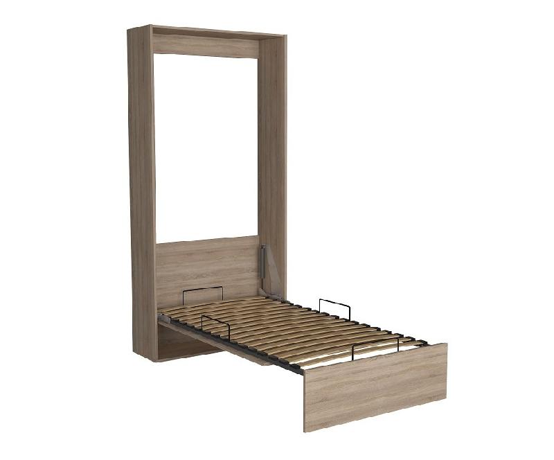 Armoire lit escamotable Dynamo - Chêne naturel - Ouverture assistée - Couchage 90x200 cm - Sommier à lattes_3