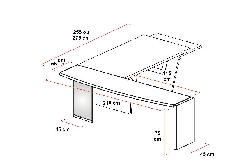Bureau de direction Larus avec retour - Dellarovere - Noyer, 255_3