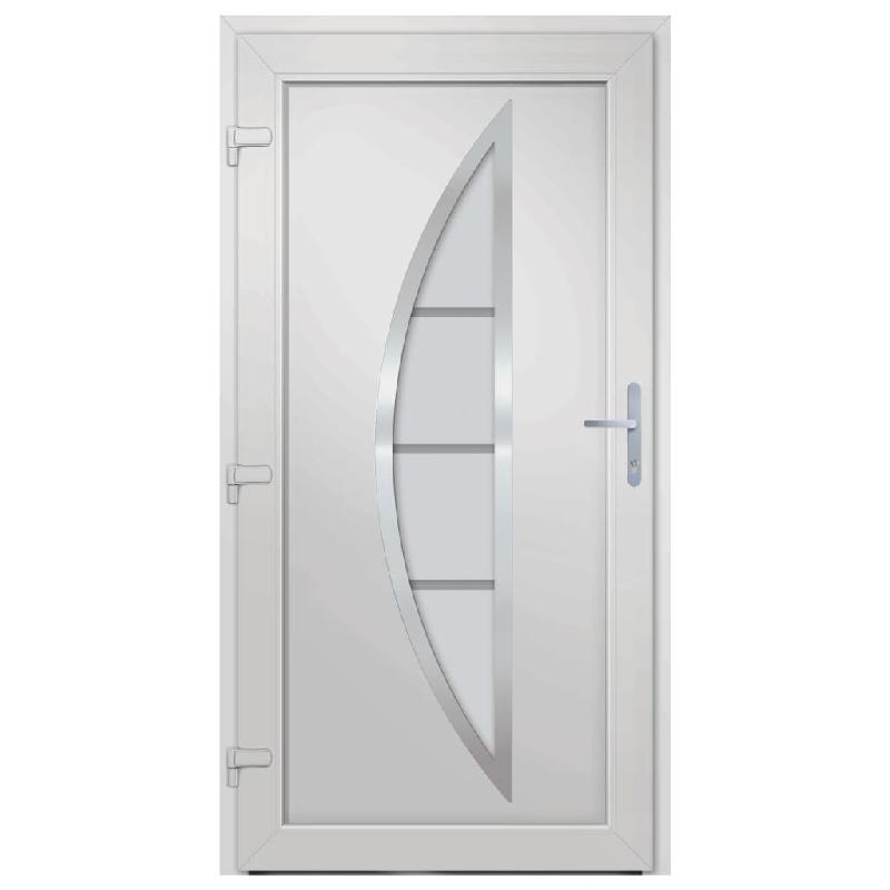 Vidaxl porte d'entrée blanc 98x200 cm pvc 3187863_3