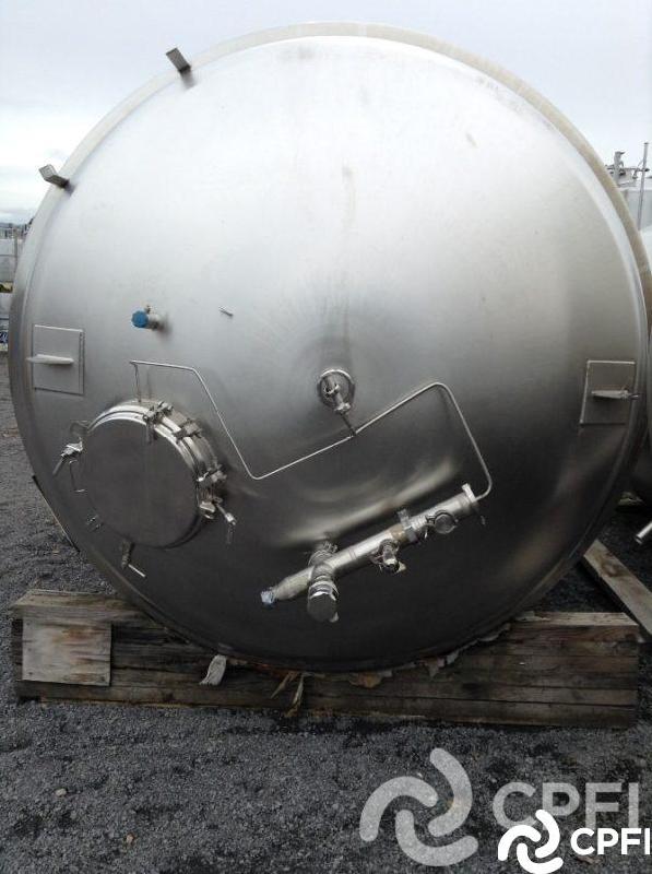 Cuve stérile BIO INOX 11940 L - Température -4°C à 127°C - Pression service 1.65 bar - CIP - N° ARTICLE : CUV186_3