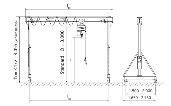 D-IVP Portique de levage - Demag Cranes & Components SAS - 250 à 3200 kg - Équipement mobile pour ateliers_3