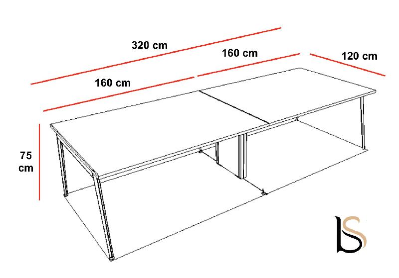 Table de réunion rectangulaire X3 - Officity - Anthracite, Orme, 320_3