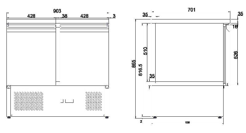 Table réfrigérée 2 portes l900 7950.0106 COMBISTEEL_3
