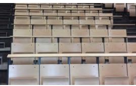 Fauteuil  d'amphithéâtre à piétement latéral avec assise et dossier ergonomique, tablette en contre-plaquéhêtre - NEWTON_3