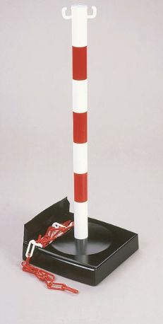 Poteau de signalisation - Direct Signalétique - PVC sur socle 6 kg avec chaîne 2,5 m pour balisage intérieur ou extérieur_3