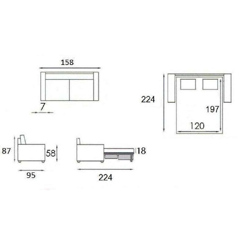 Canapé convertible express Eclipse - Matelas 18 cm - Couchage 120 cm - Tissu microfibre gris clair_3