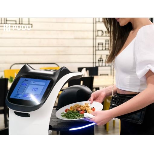 Robot Livraison Service À Table Restauration Pudu Robotics Bellabot Accueil Cart_3