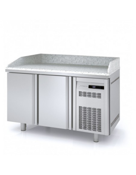 Meuble à pizza 2 portes 400x600 avec kit réfrigéré - MR80-150P/EI150-1/3 - Dessus granit et dosseret inox_4