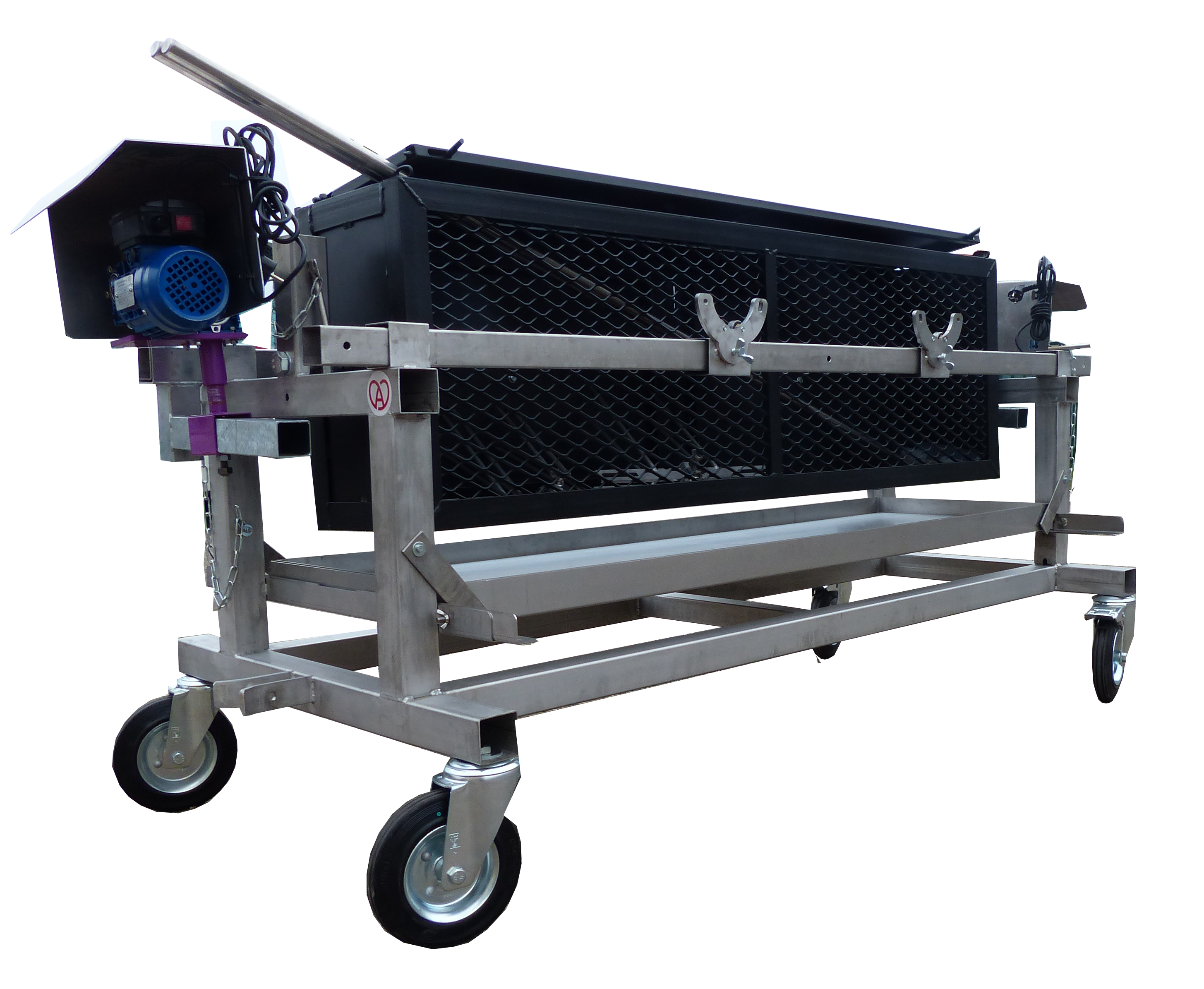 Tournebroche avec foyer basculant pour mijoter ou terminer la cuisson