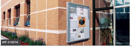 Vitrine d'extérieur au design original avec coins arrondis en aluminium injecté - VITRINE 2000 - Épaisseur 75 mm - Affichage simple ou double face_3