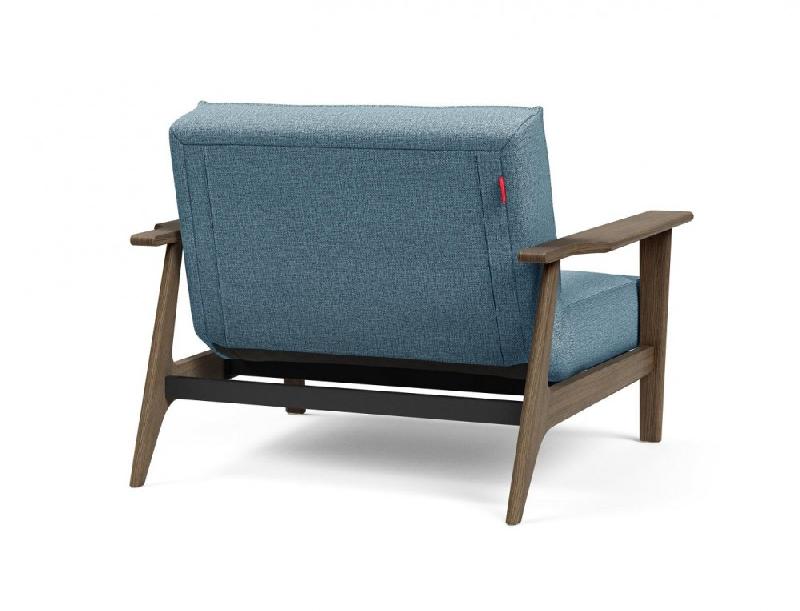 Innovation Living - Fauteuil design Splitback Frej Mixed Dance Light Blue convertible lit 90x115 cm avec accoudoirs en chêne fumé_3