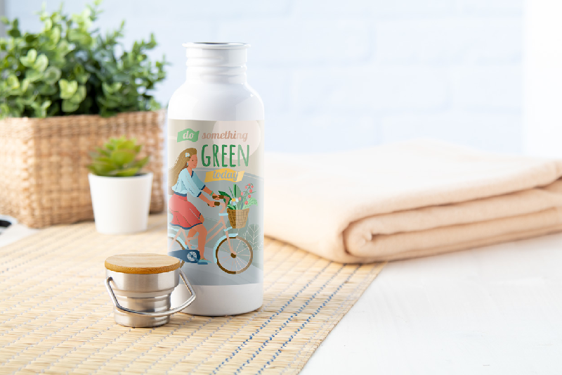Bouteille en acier inoxydable 750 ml - impression sublimation avec couvercle en bambou_3