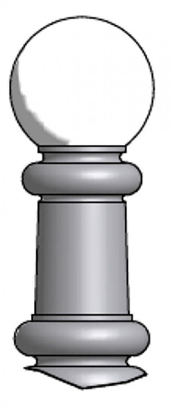 10821 - Potelets fixes Champs Elysées - Hauteur hors-sol 1,20m - Boule Ø60mm - Corps Ø60mm_3