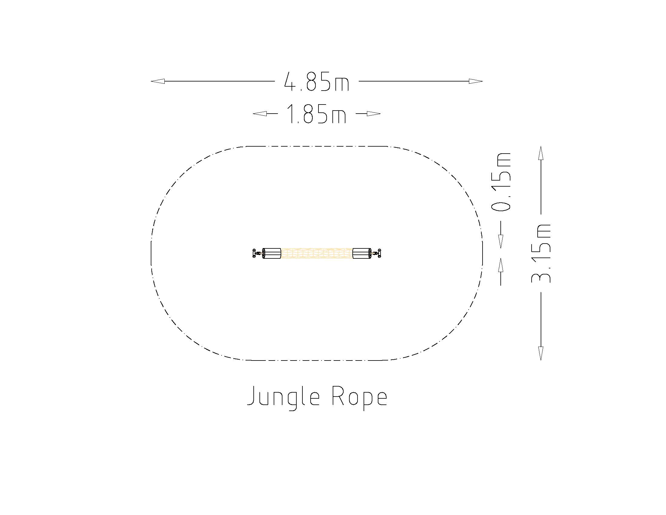 Parcours sportif pour enfants - Slackline 2m Jungle Rope - Réf 8098865 - HAGS_3