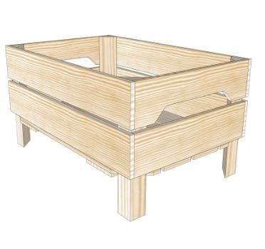 Caisse jardinière en bois S2 - Simply A Box - L36 x H29 x P54 cm - Bois brut ou 6 coloris de lasure à l'eau_3