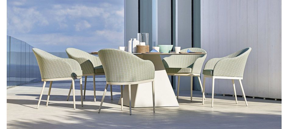 Chaise Thin - Collection INDOOR OUTDOOR - Structure aluminium laqué et tissu perforé_3