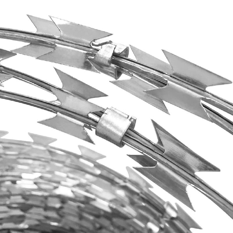 Alambre De Espino Concertina - 500 Metros, Color Gris, Diámetro 1.6 Mm, Para Vallas Y Cercados