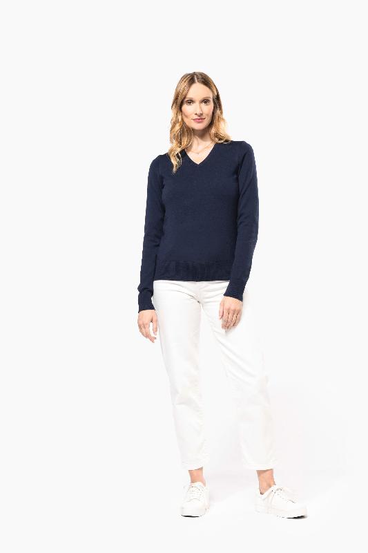 Pull Mérinos col V femme - Kariban Premium - 100% laine mérinos extra-fine - Réf: PK911_3