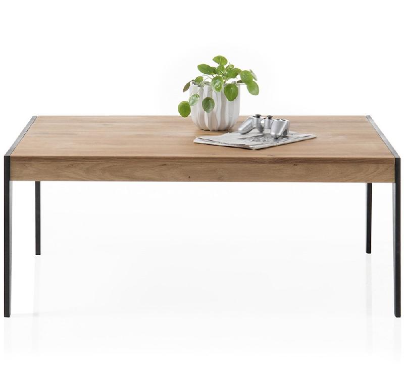 Table basse Gennevilliers 102 x 73 cm - Plateau chêne noueux massif huilé - Pied métal noir laqué_3
