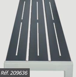 Banquette simple et écologique Silaos - 3 versions : acier et bois, tout acier, ou plastique recyclé - 2 longueurs disponibles_3