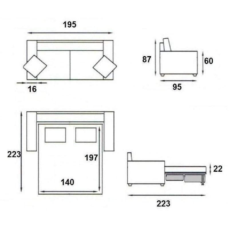 Canapé-lit CanapExpress - Lattes, matelas mémoire 22 cm, tête de lit intégrée, microfibre taupe_3