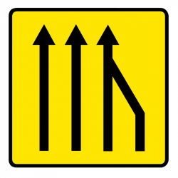 Panneau de voirie temporaire KD10A ex3D - Réduction des voies à droite - Signalisation de déviation_3